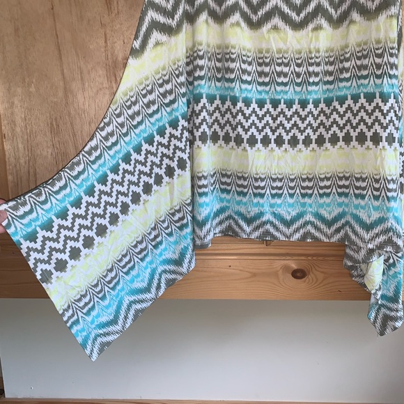 Chico’s tribal boho modest asymmetrical hem skirt size 2 (L/12) - Picture 3 of 4